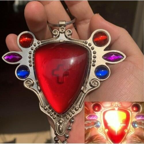 Big Anime JoJos Bizarre Adventure Red Stone of Aja Kars Necklace pendant Cosplay Prop 9cm