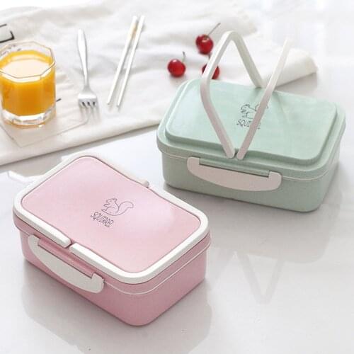 Portable Lunch Box Wheat Straw Picnic Microwave Bento Food Storage Container 2018 New Student Camping Lunch Dinner Lunch Boxes