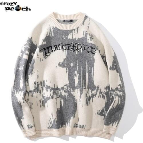 Unisex Y2k Gothic Anime Sweater Mens Streetwear Pullover Autumn Retro Oversized Digital Knitted Harajuku Men Graphic Sweater