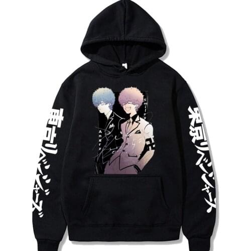 Tokyo Revengers Kawata Nahoya Kawata Soya Print Hoodies Sweatshirts Pullovers Casual Sportswear Angry Smiley Friend Men Hoodie