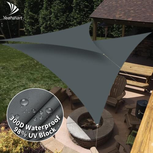 Waterproof Sun Shade Sail Triangle Canopy Awning Shelter Fabric Screen - UV Block UV Resistant Heavy Duty Car Sunshade Cloth