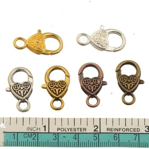 Jewelry Findings Clasps Toggles Hooks Bracelets Keychains Crafts DIY Silver Gold Large Water Drop Heart Love Fashion 25mm 20pcs