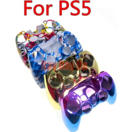 10PCS For PS5 Controller Protective Case Sleeve Skin Cover Protection Part Handle Plating Protective Shell Colorful Handle Hard