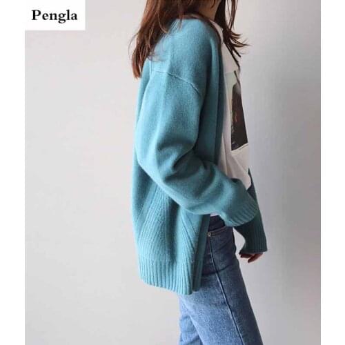Sweater jacket female Han edition 2021 new style loose web celebrity languid lazy wind knit cardigan female SR-1033