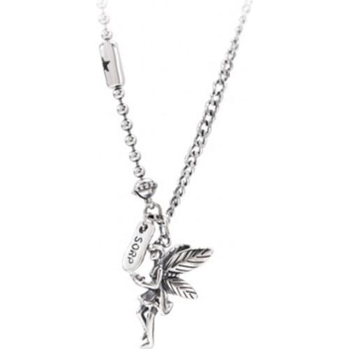 New Thai silver elf little angel necklace for woman solid silver s925 sterling silver wing pendant womans 925 silver necklace