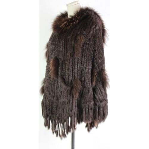 Winter Women Real Rabbit Fur Hooded Poncho Wide Pullover Cape Shawl Fur Coat Hooded fur ponchos