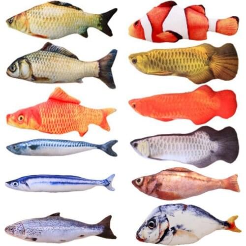1pc Funny Simulation Fish Plush Toy Stuffed Fish Carp Plush Animal Toys Pet Cat Dog Toy Baby Kids Room Decor Birthday Gift