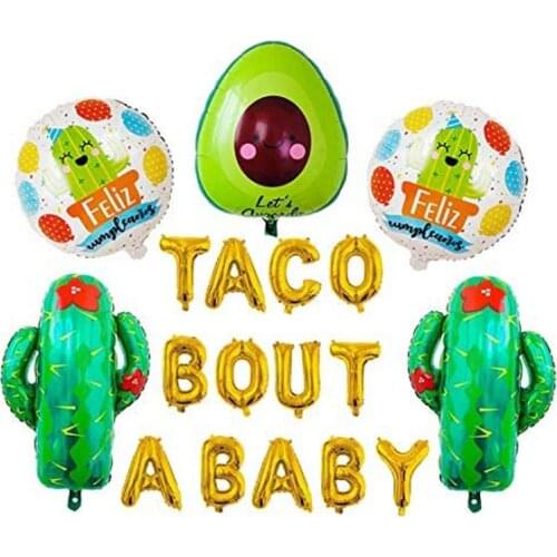 16 Inch Foil Balloons Taco Bout A Baby Cactus Party Supplies Decorations, Fiesta Theme Baby Shower, Pregnancy Announcement