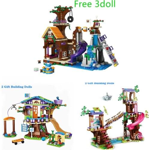 2021 Friends Jungle Adventure Camp Tree House Stephanie Statue Kit Building Block Girl Emma Building Block Toy Friend Gift