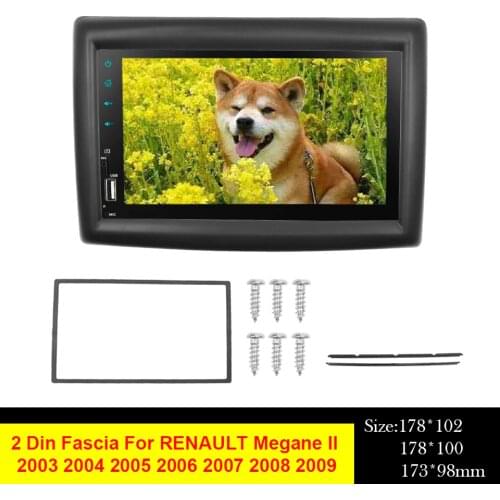 Fascias For RENAULT Megane II 2003-2009 Car Radio 2DIN Frame Stereo Trim Kit Panel Dash Installation Face Bezel