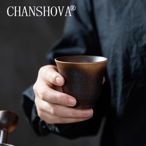 CHANSHOVA Chinese retro Handmade Random Texture High Temperature Firing 50ml coarse pottery tea cup China ceramics H404