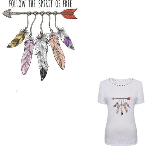 COSBILL Dream Feather Patches For A-Level Washable Eco-friendly Iron On Patches For T-shirt Dresses Decoration Heat TrasferY-008