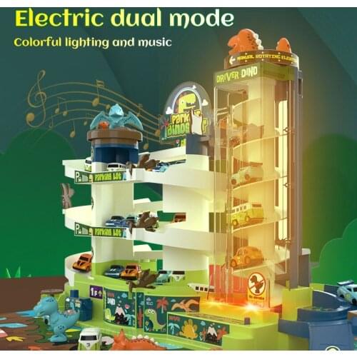 Dinosaur Automobile Building Childrens Parking Lot Toys Pass Through Big Adventure Sound And Lighting Boy Puzzle Rail Car