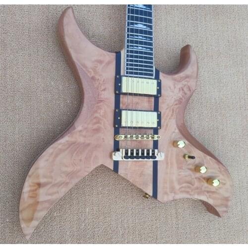 High quality electric guitar, neck through the body, gold hardware, the whole piano wood color, free transportation