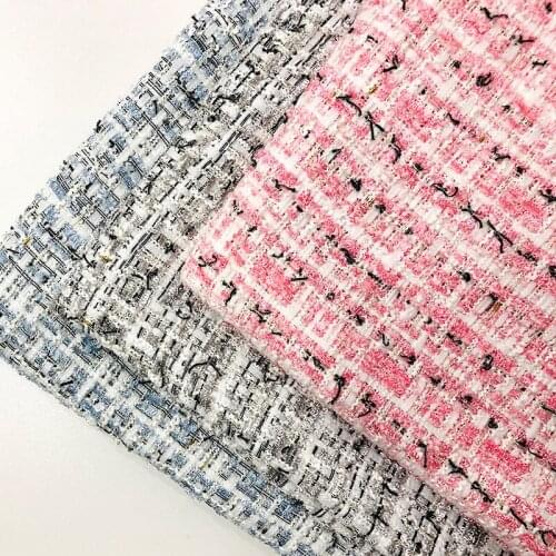 Colorful Yarn Dyed Woven Tweed Sewing Skirt Vest Dress Suit Woolen Luxury Autumn Winter DIY Needlework Tissu 100X150CM