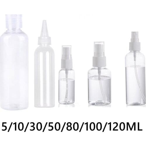 5/30/50/80/100ml Refillable Travel Transparent Plastic Perfume Spray Bottle Sharp-mouth Bottles Sub-bottling Clamshell Bottle