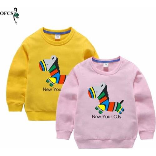 Fashion Childrens Sweatshirt New Kids Cotton O-Neck Cartoon Pullover Sweater Tops Girls Kids Undefined Baby Boy Clothes Hoodies