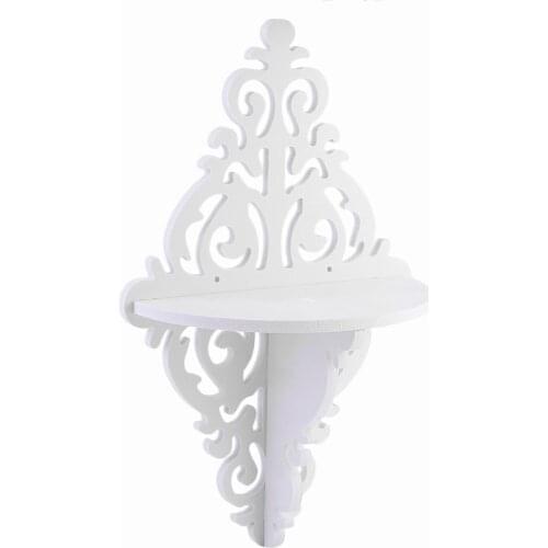 European Style Wall Shelf White Sharp Point Storage Board Wall Bedroom Wall Storage Rack Decorative Flower Rack