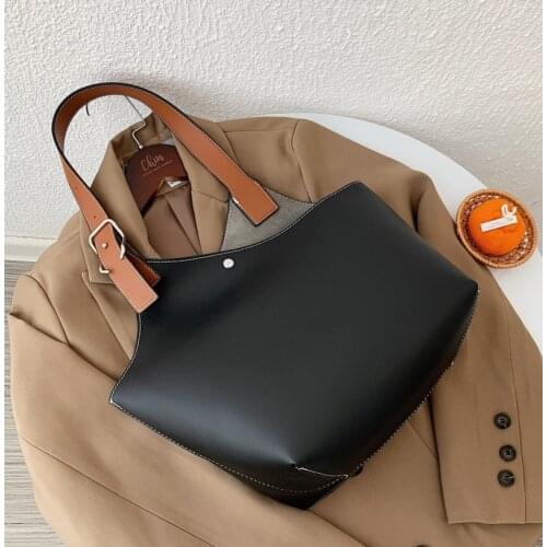 2020 New Brand Design Women Shoulder Bag Large Capacity Bucket Handbags Quality PU Leather Womens Totes Shopping Bag