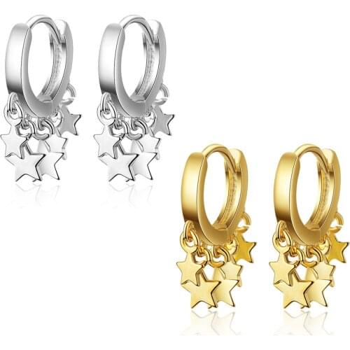 925 Sterling Silver Charm New Fashion Star Tassel Earrings For Women Two Colors Earrings Jewelry S-E752
