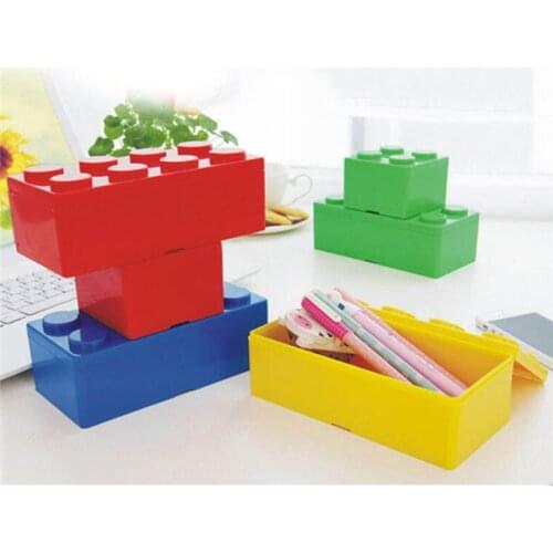 Plastic Creative Storage Box Building Block Shapes Saving Space Box Superimposed Desktop Handy Office Housekeeping Organizer