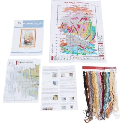 DIY hand embroidery cross stitch suit embroidery set 11CT printing sailboat cross stitch 37 * 54cm home decoration