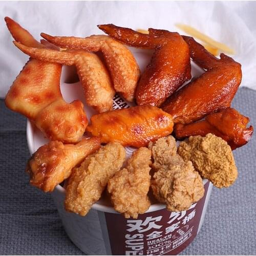 Hotel restaurant decoration fake food props simulation beefsteak Fried shrimp crab Roast chicken nugget Wings Drumsticks model