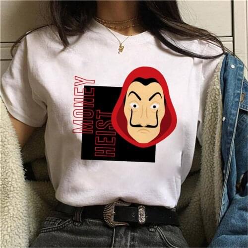 The House of Paper T-shirt female New Money Heist T-shirt La Casa De Papel T-shirt Harajuku graphic T-shirt female clothes Tee