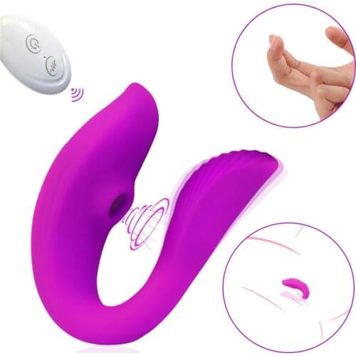 Clitoral Sucking & G-spot Vibrator, 2 In 1 Oral Sucker Clitoris Vibe , Wearable Wireless Control Adult Sex Toy for Women