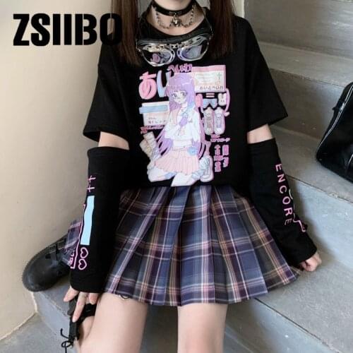 Japan JK stitching two-sleeved short-sleeved T-shirt female design sense bottoming shirt womens top spring and summer ins tide