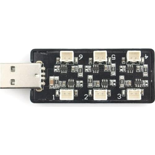 EMAX Charger Tinyhawk Parts - 6-Port 1S LiPo USB PH2.0 Nanohawk Drones FPV Racing Drone RC Airplane