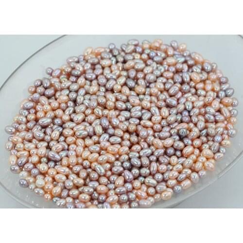 White Pink Purple Oval Real Pearls Wholesale 100pcs/lot Natural Color Freshwater Rice Pearl Beads Love Wish Oyster Pearls ABH689