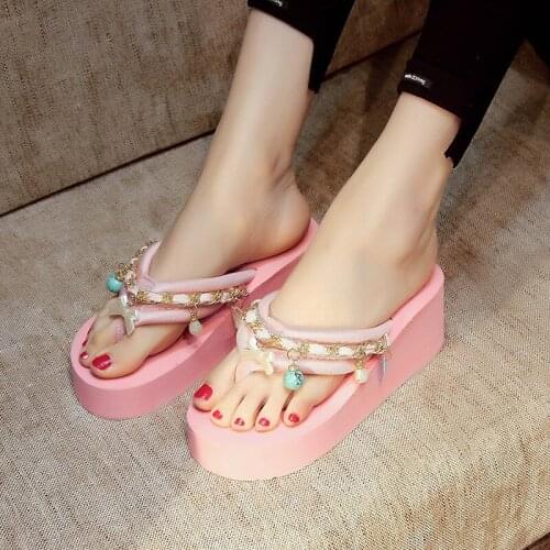 Women sandals summer flat pearl sandals flip flops rome shoes string bead slippers mujer gladiator sandalias sapatos femininos