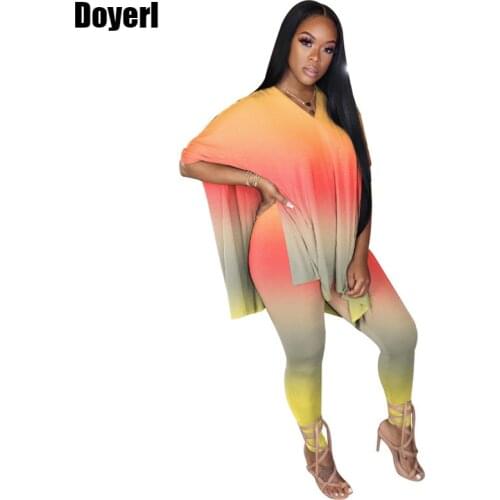 5XL Plus Size Women Clothing Two Piece Set Top and Pants Party Club Outfits Tie Dye Oversize Tracksuit Women 2 Piece Summer Sets
