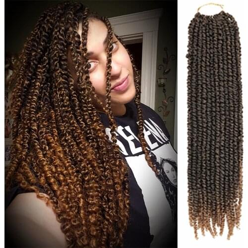 GoldenBeauty Faux Goddess Locs Dread Lock Passion Twist Crochet Braiding Hair Box Braids 18Inch 24Strands Black Brown For Women