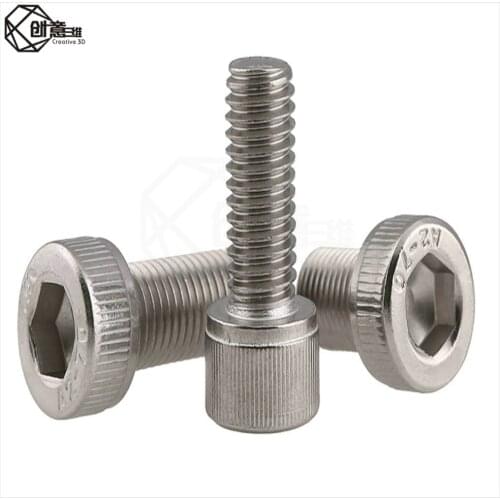 10pcs M4 M5 M6 DIN912 304 Stainless Steel Hexagon Socket Head Cap Screws Inner Hex Socket Bicycle Bolt Metric Thread Allen