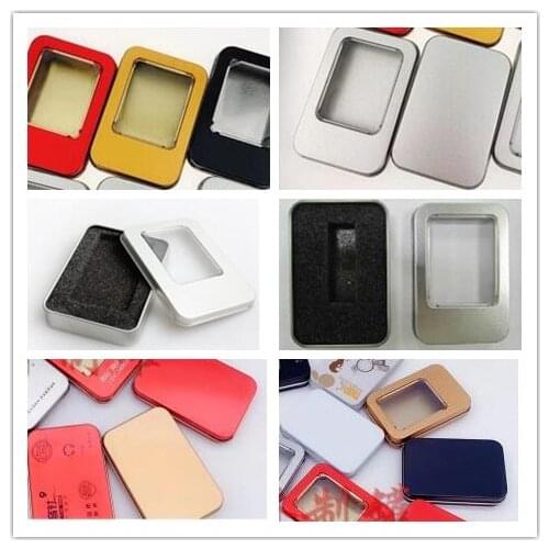 100pcs 8.7*6*1.8cm Tin w/ customized sponge foam silver black white gold red iron Box Jar aroma Container Gift Pots window