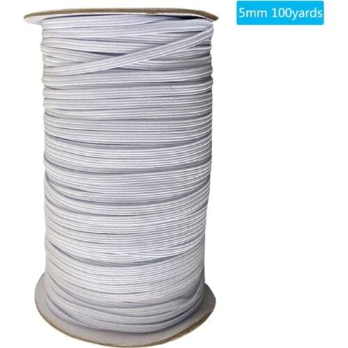 100Yards 3mm/4mm/5mm/6mm Width Flat Elastic Band Stretch String Sewing Cord Clothes Making Knit Rope DIY Art Craft E56C