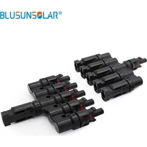2 Pairs a Lot 5 to 1 T Branch Parallel Connector Manufactuers TUV IP67 PV Connector Used For Solar Cable 2.5/4/6 mm