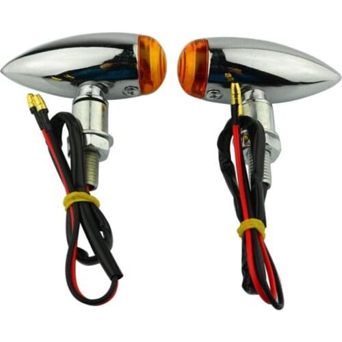 2 pcs 2 WIRES AMBER Motorcycle LED Bullet Turn Signals Indicators Blinker Lights For Honda Suzuki Kawasaki Harley Yamaha Cruiser