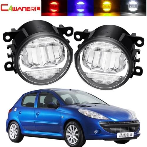 2in1 LED Fog Light + Daytime Running Light For Peugeot 206 206+ 2009 2010 2011 2012 Car Front Bumper Fog Lamp DRL 30W 8000LM 12V