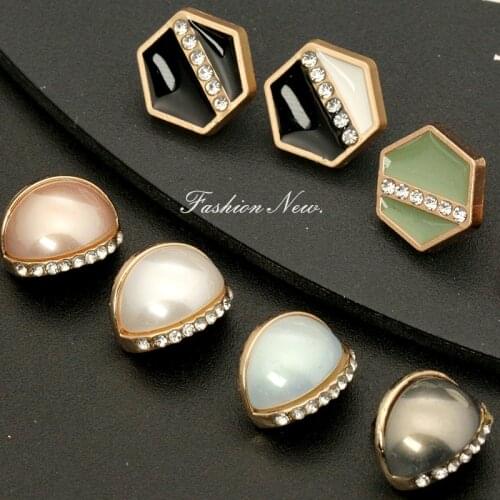 6pcs Needlework Sewing Diamond Metal Shirt Button Blouse Womens Dress Small Button Fashion Shirt Button Dress Decorative Button