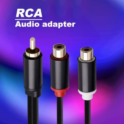 3686MMF-03 Audio Cable Stable Connection 30cm PVC RCA Female to 2 RCA Male Splitter Cord for Power Amplifier CD/DVD Player