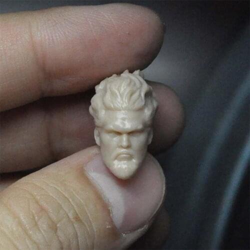 Blank 1/18 Scale Jason Momoa Head Sculpt Unpainted Fit 3.75" Figure