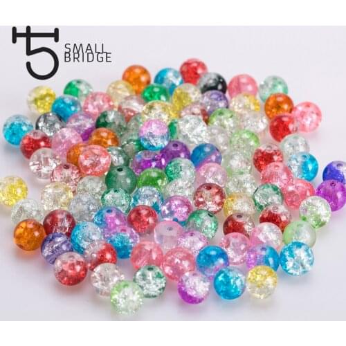 6 8mm Loose Round Natural Snow Cracked Beads For Bracelet Making Diy Spacer Perles Color Crystal Quartz Beads Wholesale P801
