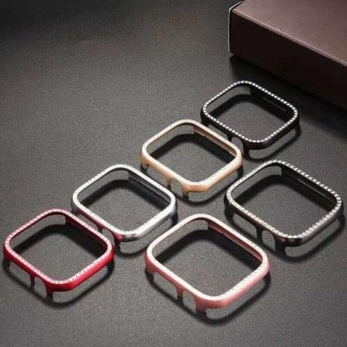 Luxury Diamond Metal Frame for Apple Watch Series 6 5 4 3 2 1SE Alloy Case for IWatch 38 40 42 44MM Protector Bumper Cover