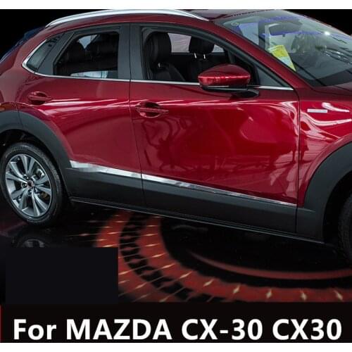 For Mazda CX-30 CX30 Modified special exterior side skirt anti-collision strip decoration car door bright strip accessories