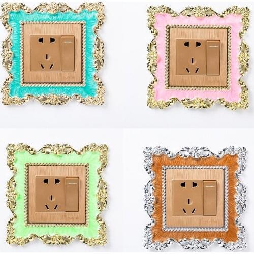European style creative switch suite room decoration switch switch sticker luminous switch socket protective cover wall sticker
