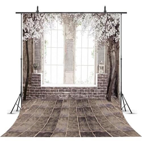 Window backdrop for photography brick floor photo booth background Portrait Abstract Vintage Photographic Video Backdrop