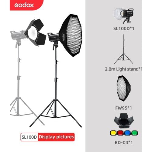 Godox SL100D SL-100D 100W 5600K White Version LCD Panel LED Video Light Continuous Output Bowens Mount Studio Light